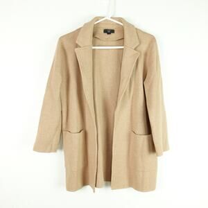 J Crew Sweater Blazer Womens SZ S Sophie Open Front Wool Blend Light Academia